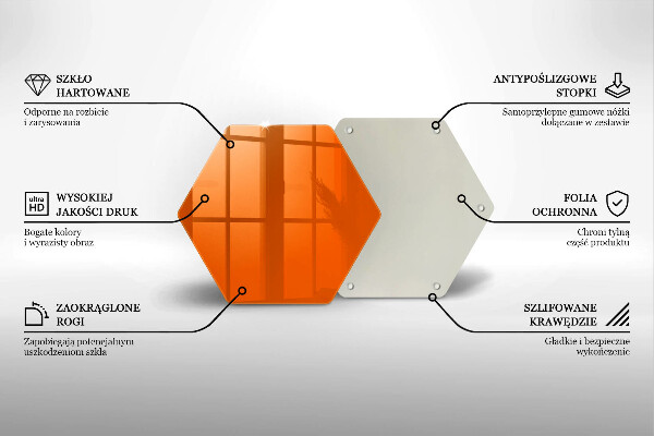 Skärbräda glas sexhörning Orange färg