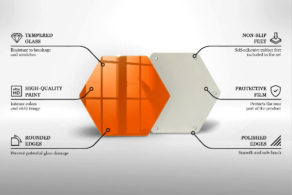 Skärbräda glas sexhörning Orange färg