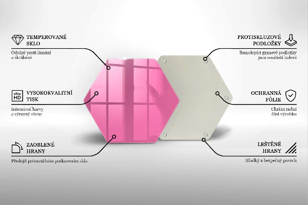 Skärbräda glas sexhörning Färg rosa