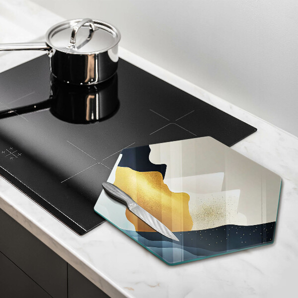 Skärbräda glas sexhörning Abstrakta berg