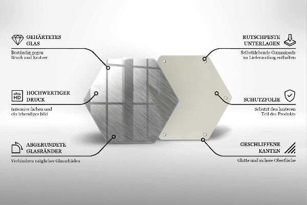 Skärbräda glas sexhörning Metall textur bakgrund