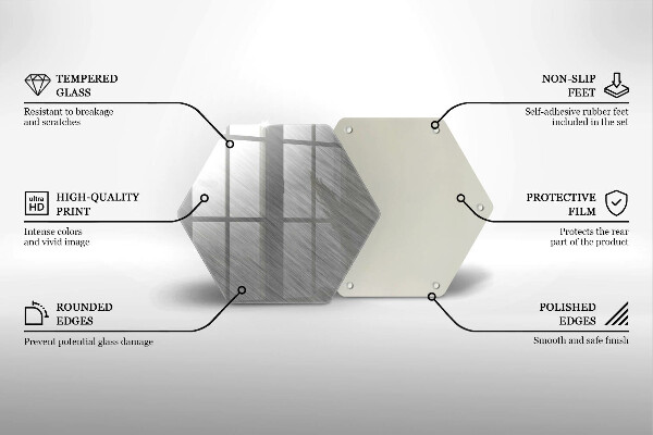 Skärbräda glas sexhörning Metall textur bakgrund