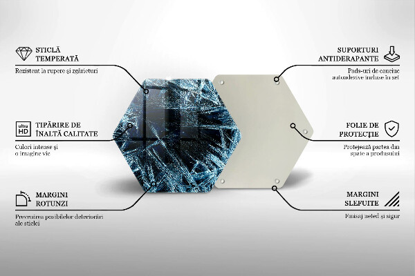 Skärbräda glas sexhörning Struktur av skarp is