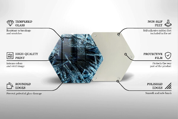 Skärbräda glas sexhörning Struktur av skarp is