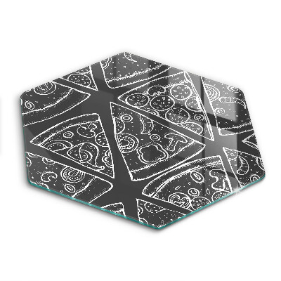 Skärbräda glas sexhörning Pizza illustration