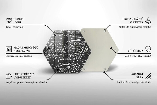 Skärbräda glas sexhörning Pizza illustration