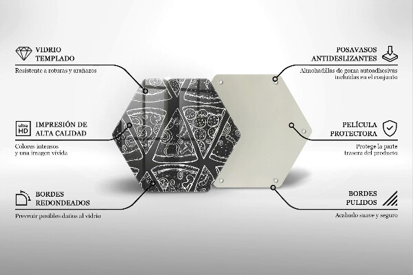 Skärbräda glas sexhörning Pizza illustration