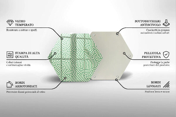 Skärbräda glas sexhörning Abstrakta linjer