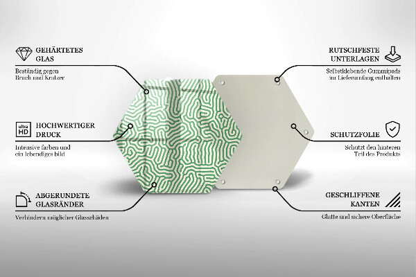 Skärbräda glas sexhörning Abstrakta linjer