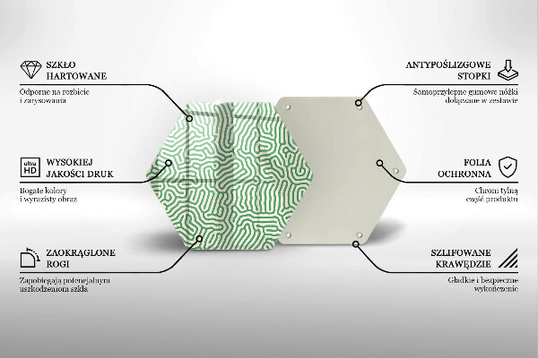 Skärbräda glas sexhörning Abstrakta linjer