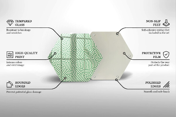 Skärbräda glas sexhörning Abstrakta linjer