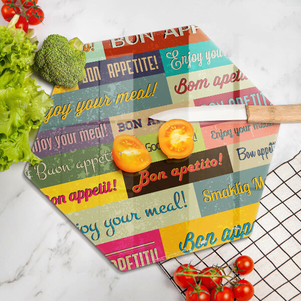 Skärbräda glas sexhörning Undertexter Bon appetit språk