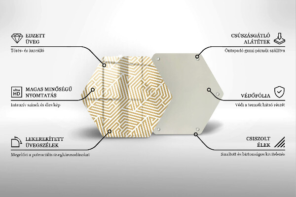Skärbräda glas sexhörning Geometriska linjer