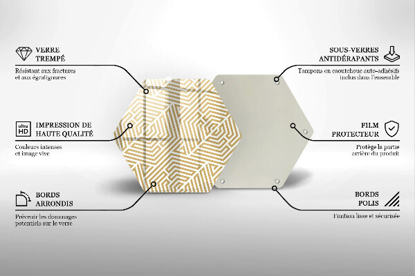 Skärbräda glas sexhörning Geometriska linjer