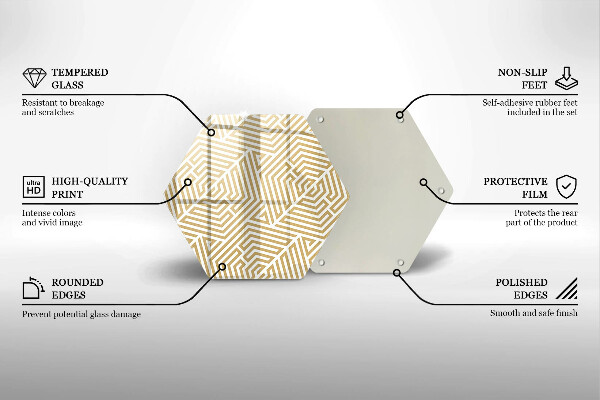 Skärbräda glas sexhörning Geometriska linjer