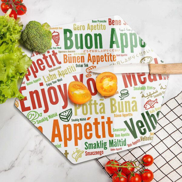 Skärbräda glas sexhörning Undertexter Bon appetit språk