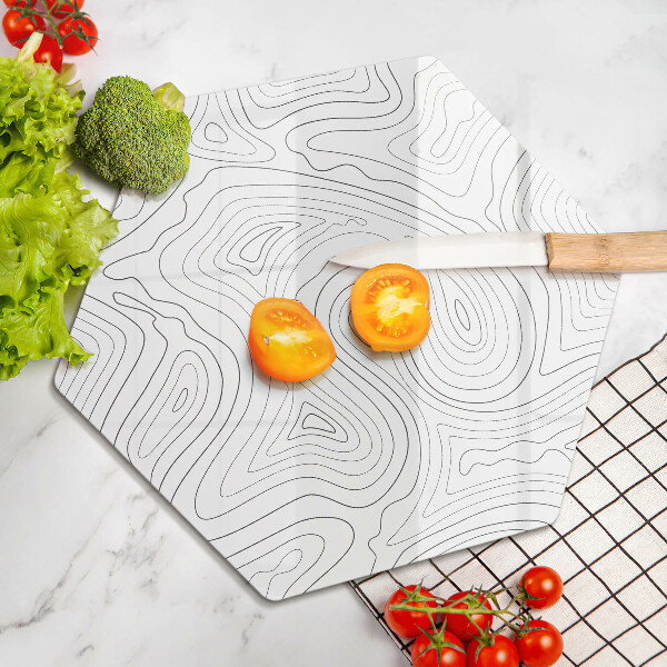 Skärbräda glas sexhörning Abstrakta former