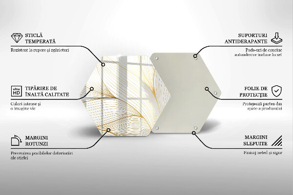 Skärbräda glas sexhörning Modernt linjemönster