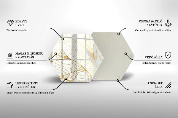 Skärbräda glas sexhörning Modernt linjemönster