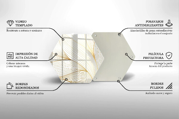 Skärbräda glas sexhörning Modernt linjemönster