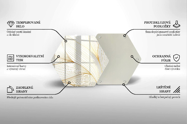 Skärbräda glas sexhörning Modernt linjemönster