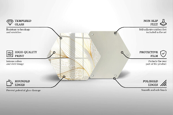 Skärbräda glas sexhörning Modernt linjemönster