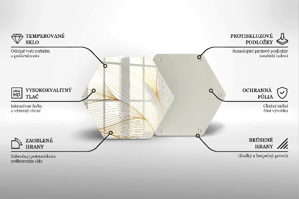 Skärbräda glas sexhörning Modernt linjemönster