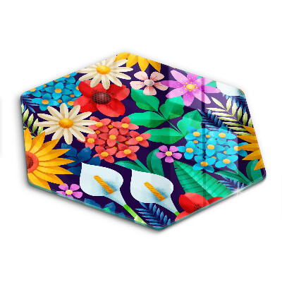 Skärbräda glas sexhörning Blommor äng illustration