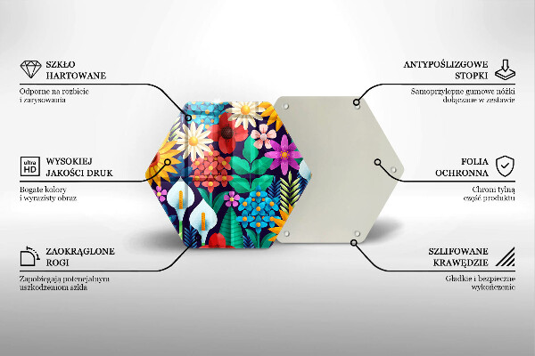 Skärbräda glas sexhörning Blommor äng illustration