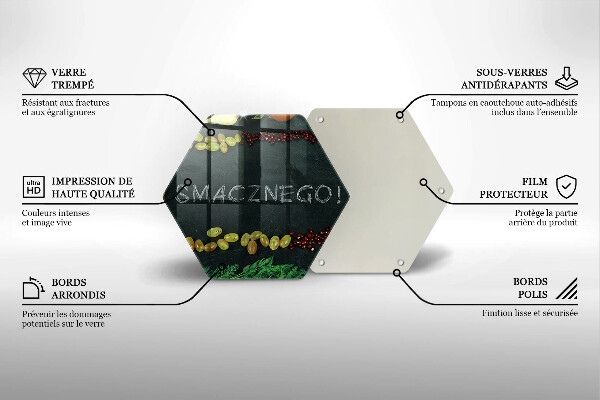 Skärbräda glas sexhörning Inskription God aptit!