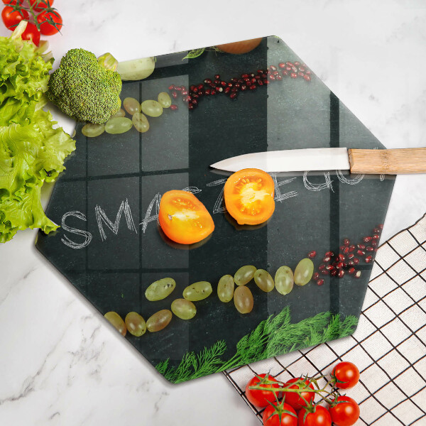 Skärbräda glas sexhörning Inskription God aptit!