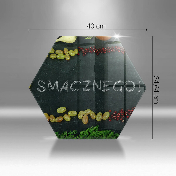 Skärbräda glas sexhörning Inskription God aptit!
