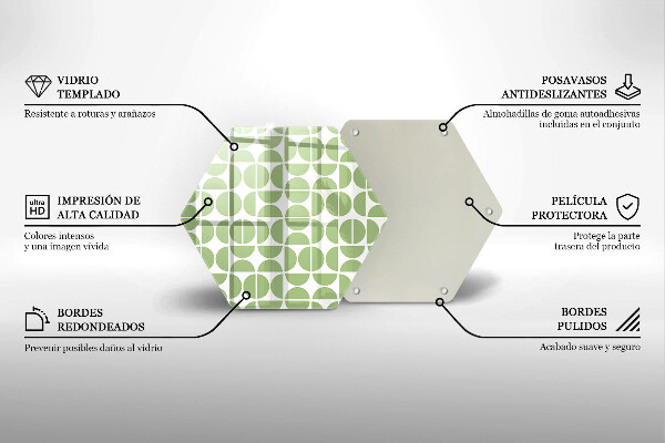 Skärbräda glas sexhörning Mönster av boho-former