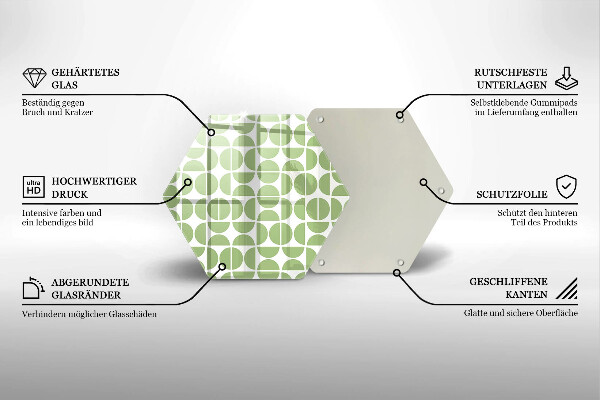 Skärbräda glas sexhörning Mönster av boho-former