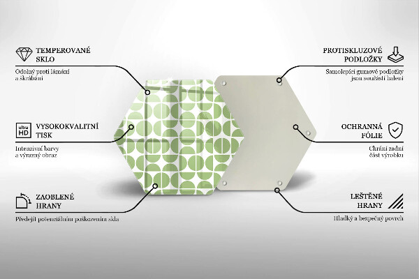 Skärbräda glas sexhörning Mönster av boho-former