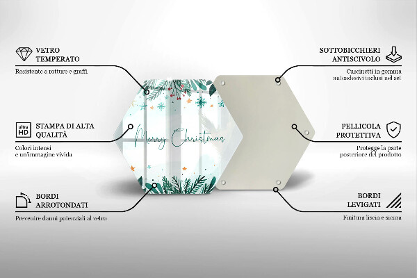 Skärbräda glas sexhörning God jul inskription