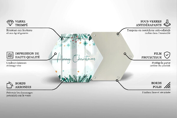 Skärbräda glas sexhörning God jul inskription