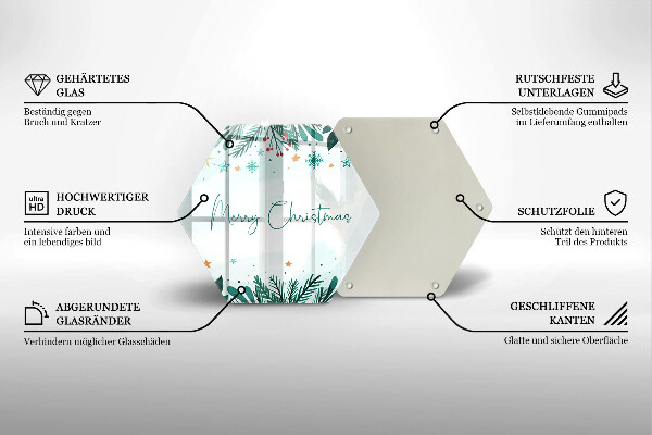 Skärbräda glas sexhörning God jul inskription