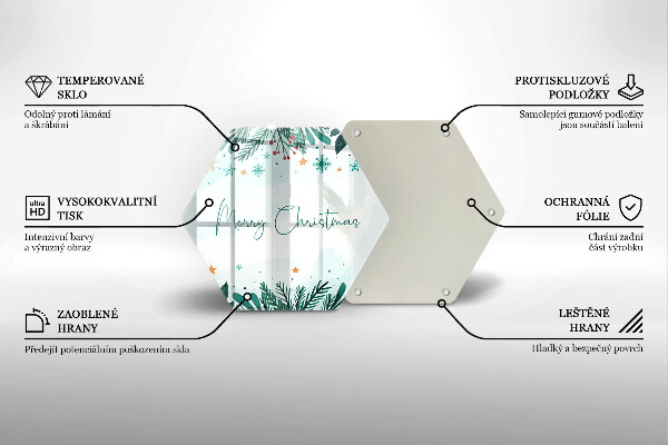 Skärbräda glas sexhörning God jul inskription