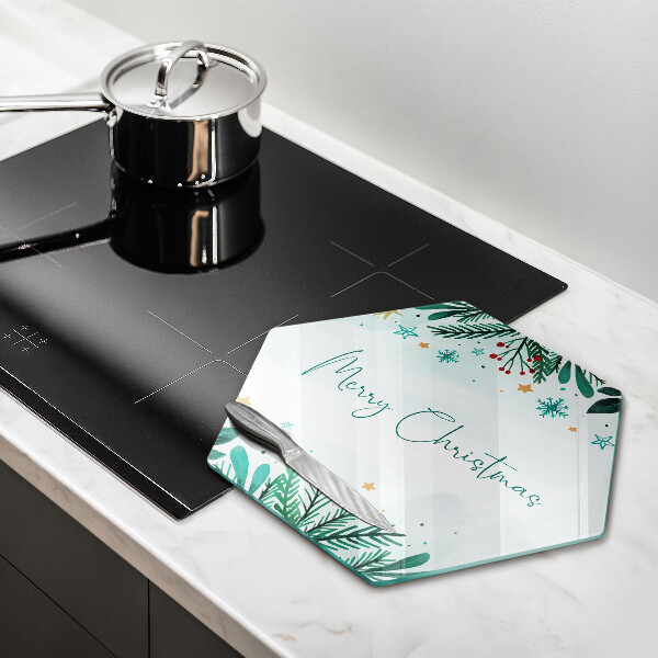 Skärbräda glas sexhörning God jul inskription