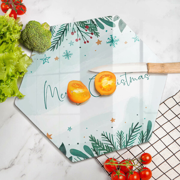 Skärbräda glas sexhörning God jul inskription