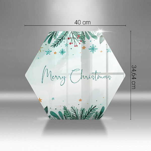 Skärbräda glas sexhörning God jul inskription