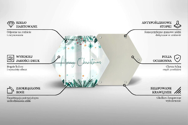 Skärbräda glas sexhörning God jul inskription