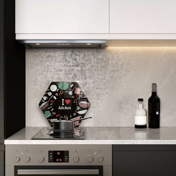 Skärbräda glas sexhörning Illustration Jag älskar kök