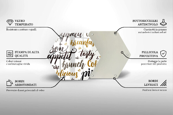Skärbräda glas sexhörning God aptit undertexter