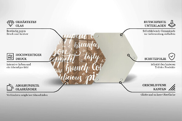 Skärbräda glas sexhörning God aptit undertexter