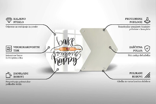 Skärbräda glas sexhörning Baka någon glad