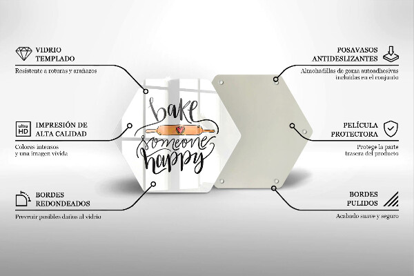 Skärbräda glas sexhörning Baka någon glad