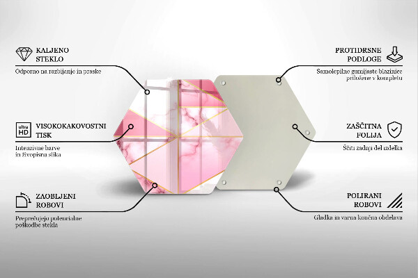Skärbräda glas sexhörning Geometrisk marmor