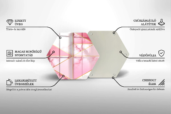 Skärbräda glas sexhörning Geometrisk marmor